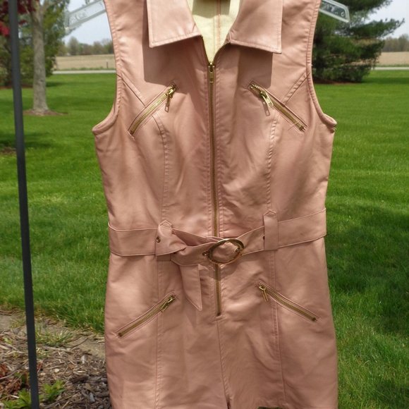 Kittenish Vegan leather romper in blush pink Jesse James Decker collection - Picture 6 of 14